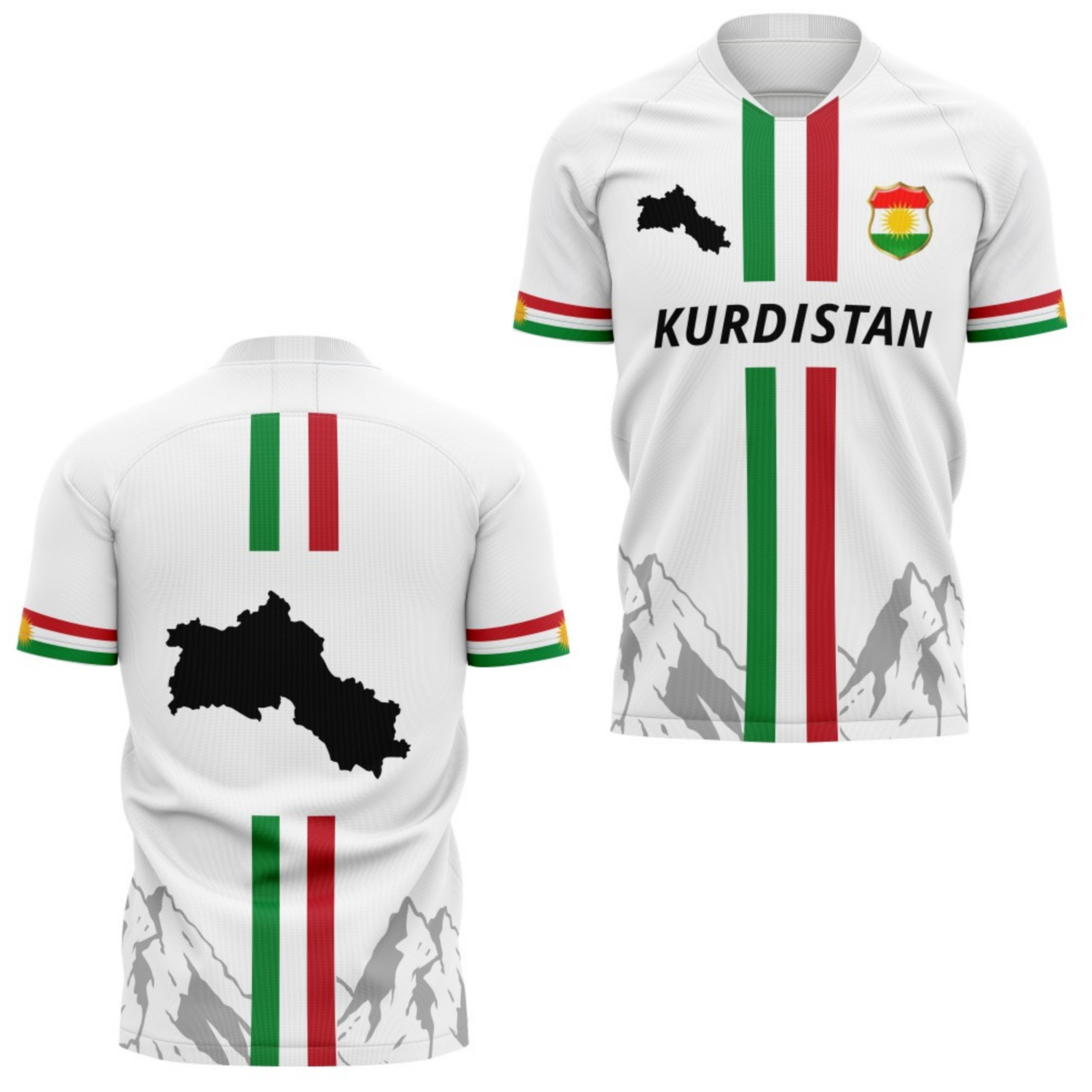 KURDISTAN UNITED Jersey – Black & White Versions