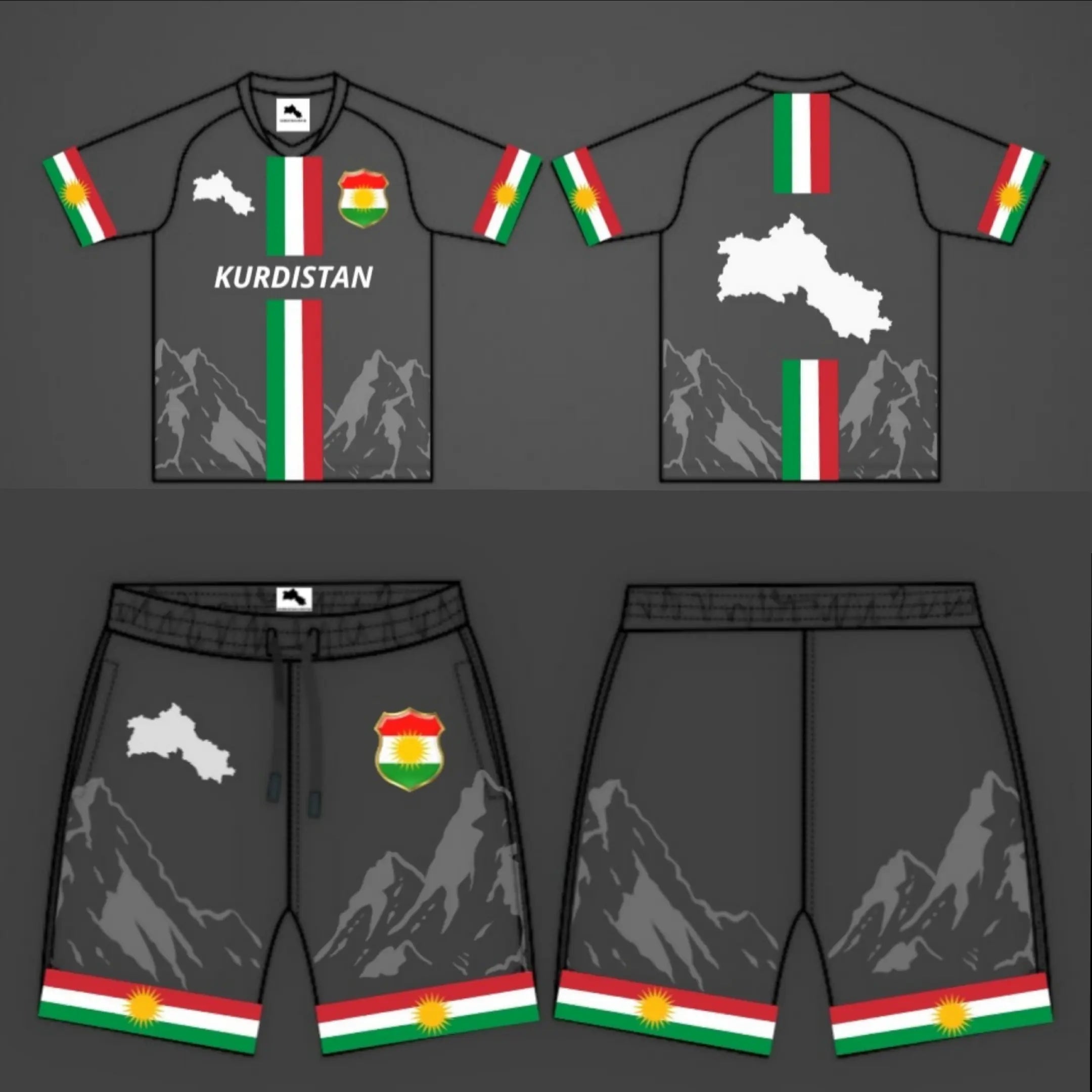 KURDISTAN UNITED JERSEY & TRACK PANTS - BLACK VERSION
